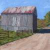 Barn Shadow - Oil On Canvas Paintings - By Tom Schek, Impressionist Painting Artist
