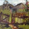 Unfancy Fence - Oil Paintings - By Inga Karelina, Impressionism Painting Artist